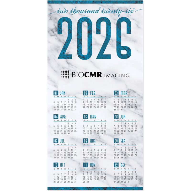 Custom Blue Granite Tri-Fold Calendar