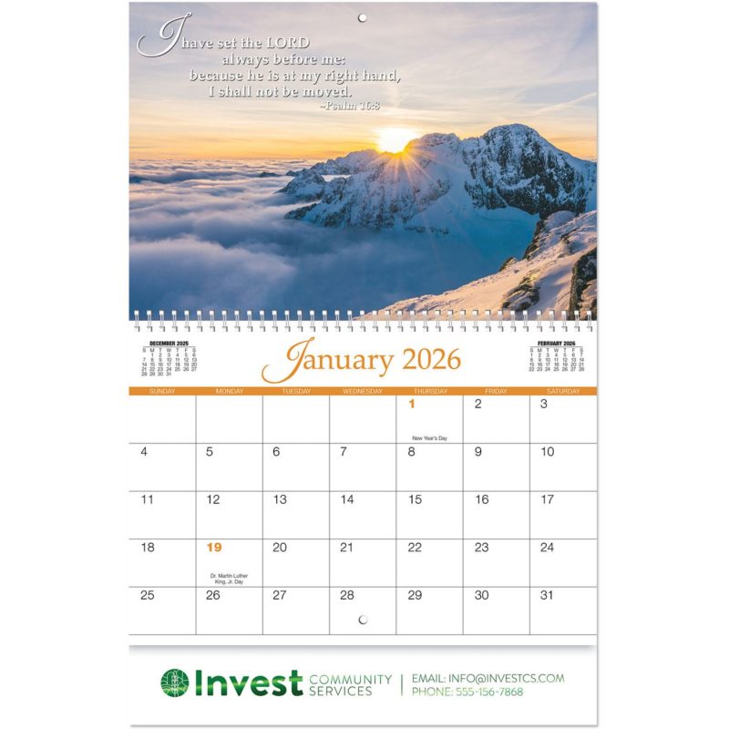 Custom Christian Grace Spiral Wall Calendar - 2