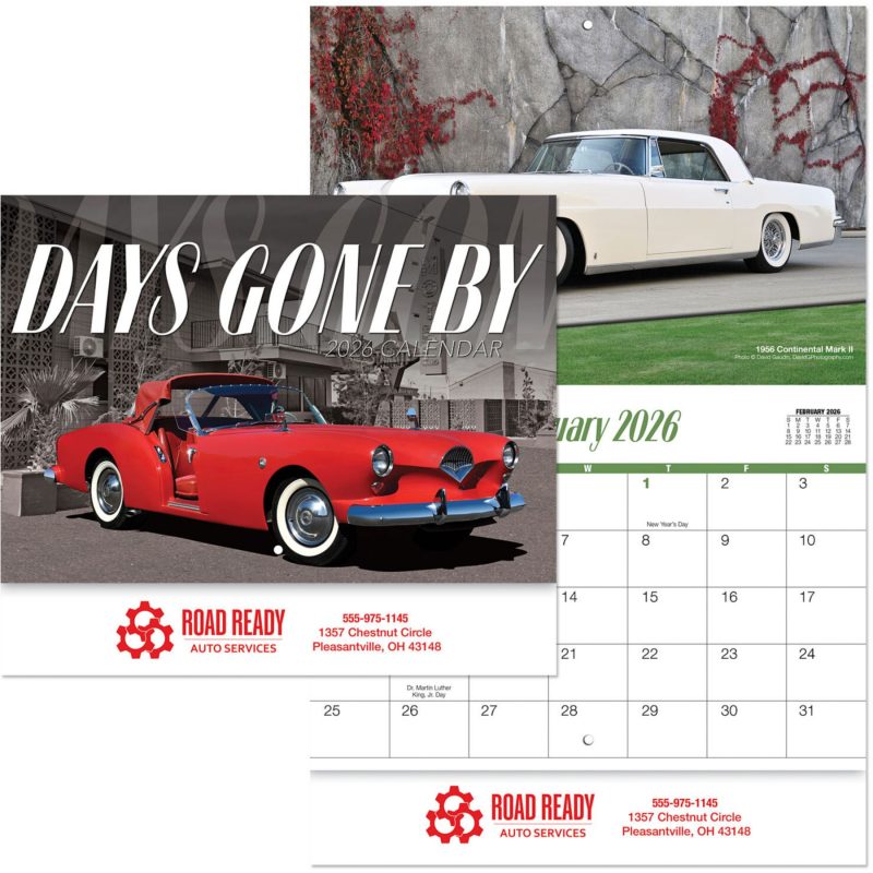 Days-Gone-By-Stapled-Wall-Calendar-DC3035 Custom Days Gone By Stapled Wall Calendar