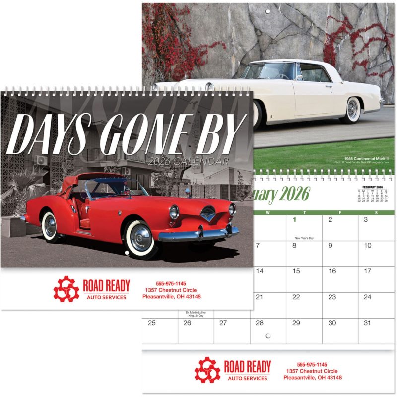 Custom Days Gone By Wall Calendar Spiral