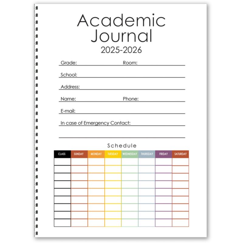 Custom Full Color Academic 7x10 Planner Colored Insert - 3