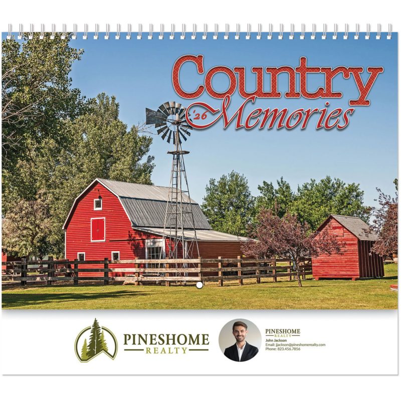 Custom Full Color Country Memories Spiral Wall Calendar - 1
