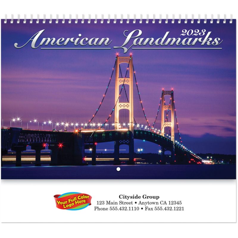 Custom Full Color History Landmarks Spiral Calendar - 1