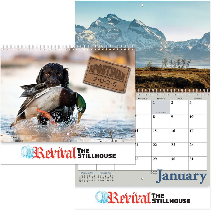 Custom Full Color Sportsman Spiral Wall Calendar