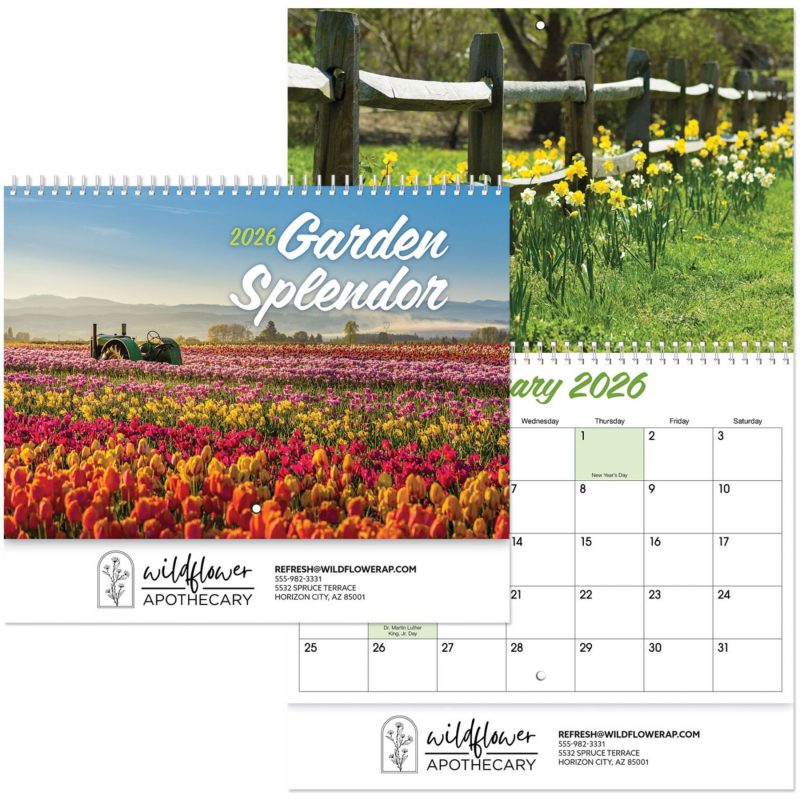 Garden-Splendor-Wall-Cal-Spiral-DC3595 Custom Garden Splendor Wall Cal Spiral