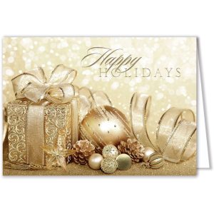 Custom Golden Gifts Holiday Card