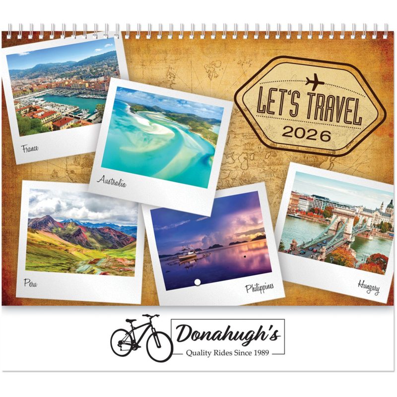 Custom Let's Travel! Wall Cal Spiral - 1