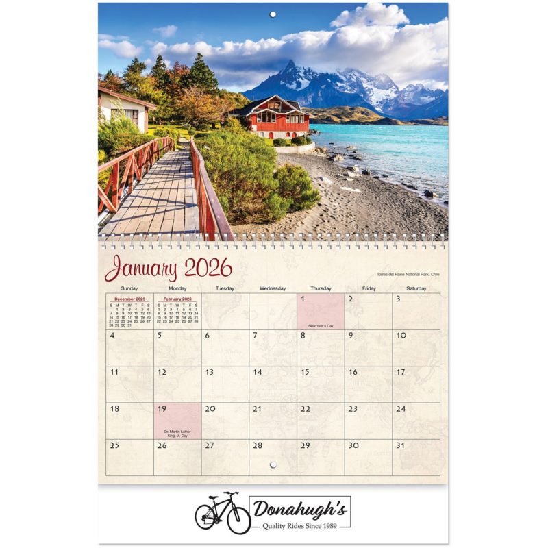 Custom Let's Travel! Wall Cal Spiral - 2