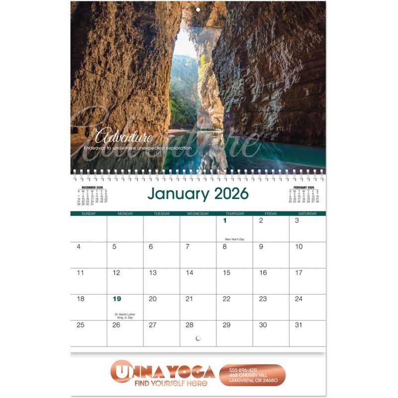 Custom Luxe Gallery Motivations Spiral Wall Calendar - 2