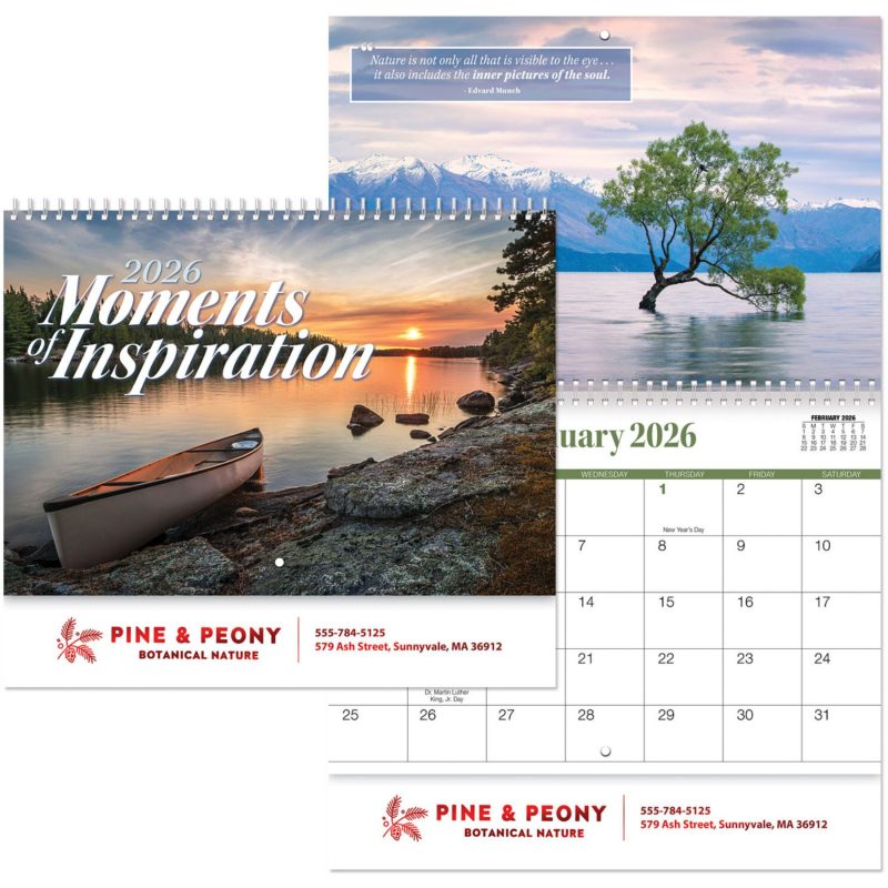 Custom Moments Of Inspiration Spiral Wall Calendar