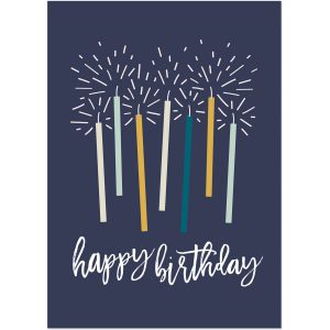 Custom Navy Birthday Candles Card
