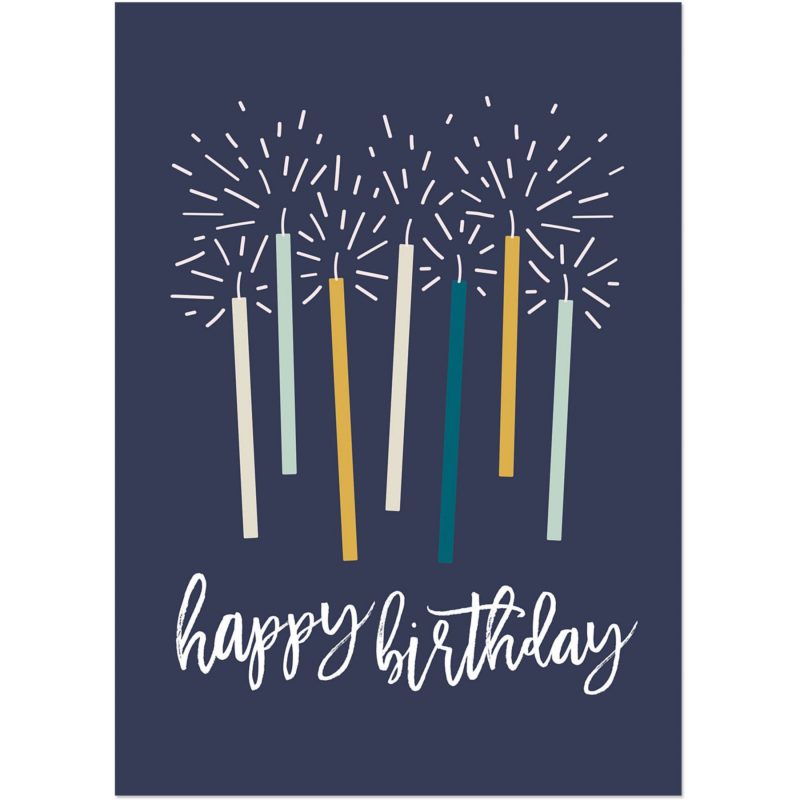 Custom Navy Birthday Candles Card