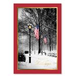 Custom Patriotic Winter Path Holiday Card