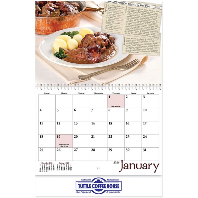 Custom Taste Of Month Wall Calendar Spiral - 2
