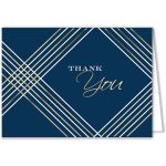 Custom Thank You Greeting Card - Blue Geometric