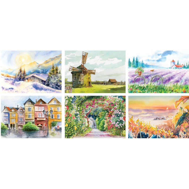 Custom Water Color Spiral Wall Calendar - 3
