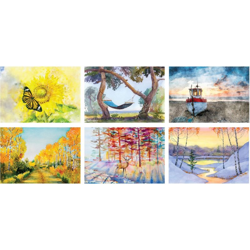 Custom Water Color Spiral Wall Calendar - 4