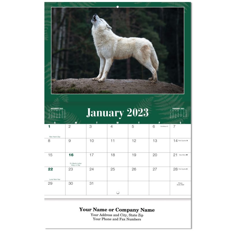Custom Wildlife Stapled Wall Calendar