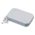 Custom 3 3/4" x 2 3/8" Large Rectangular Hinged Tin with Mints - 1