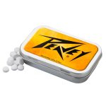 Custom 3 3/4" x 2 3/8" Large Rectangular Hinged Tin with Mints