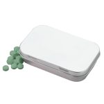 Custom 3 3/4" x 2 3/8" Large Rectangular Hinged Tin with Mints - 5