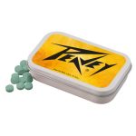 Custom 3 3/4" x 2 3/8" Large Rectangular Hinged Tin with Mints - 9