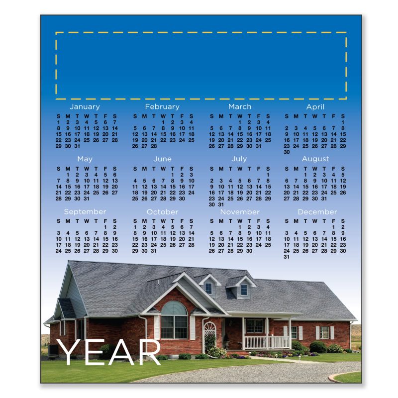 Custom 3.5" x 4" Small Magnetic Calendar 20 Mil - 4