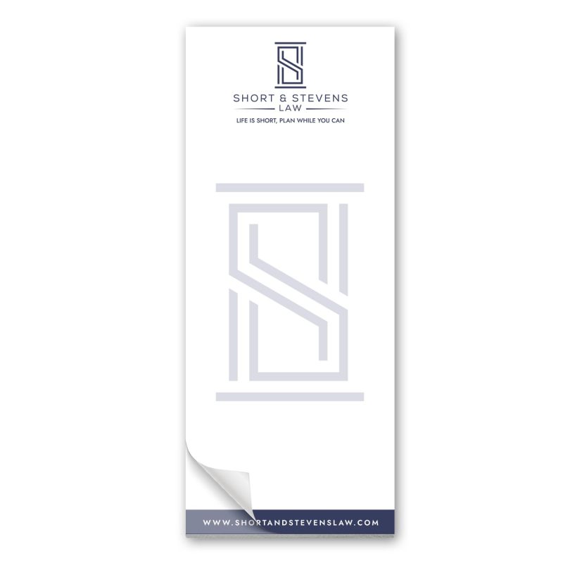 Custom 50 Page 3-1/2 x 8-1/2 Paper Note Pad