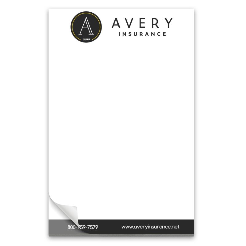 Custom 50 Page 5-1/2 x 8-1/2 Paper Note Pad