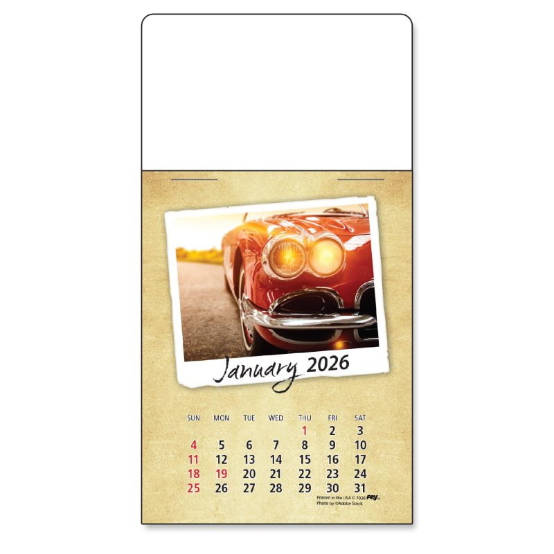 Custom Adhesive Peel-N-Stick® Calendar - Classic Cars Pad - 1