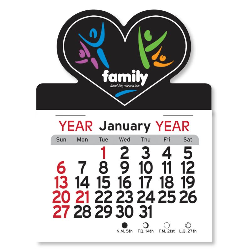 Custom Adhesive Peel-N-Stick® Calendar - Heart - 4