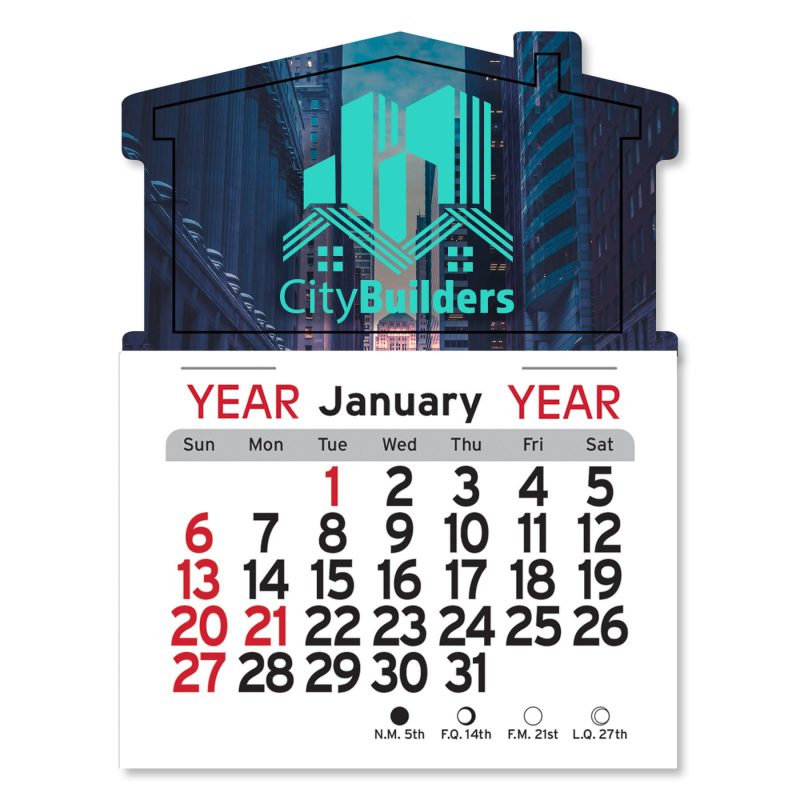 Adhesive-Peel-N-Stick®-Calendar-House-1031 Custom Adhesive Peel-N-Stick® Calendar - House