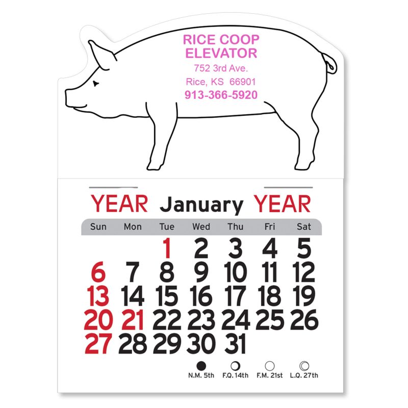 Custom Adhesive Peel-N-Stick® Calendar - Pig - 3