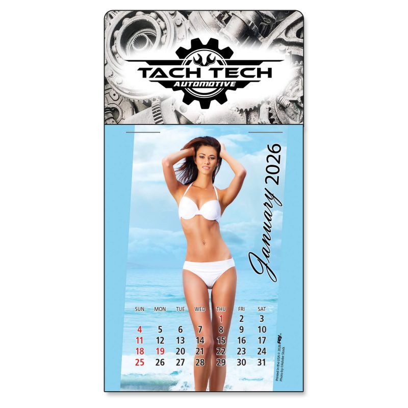 Adhesive-Peel-N-Stick®-Calendar-Swimsuit-Pad-1025SS Custom Adhesive Peel-N-Stick® Calendar - Swimsuit Pad