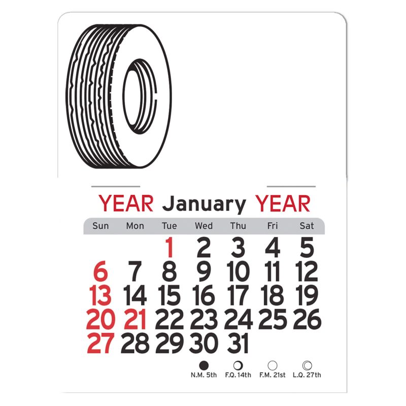 Custom Adhesive Peel-N-Stick® Calendar - Tire - 1