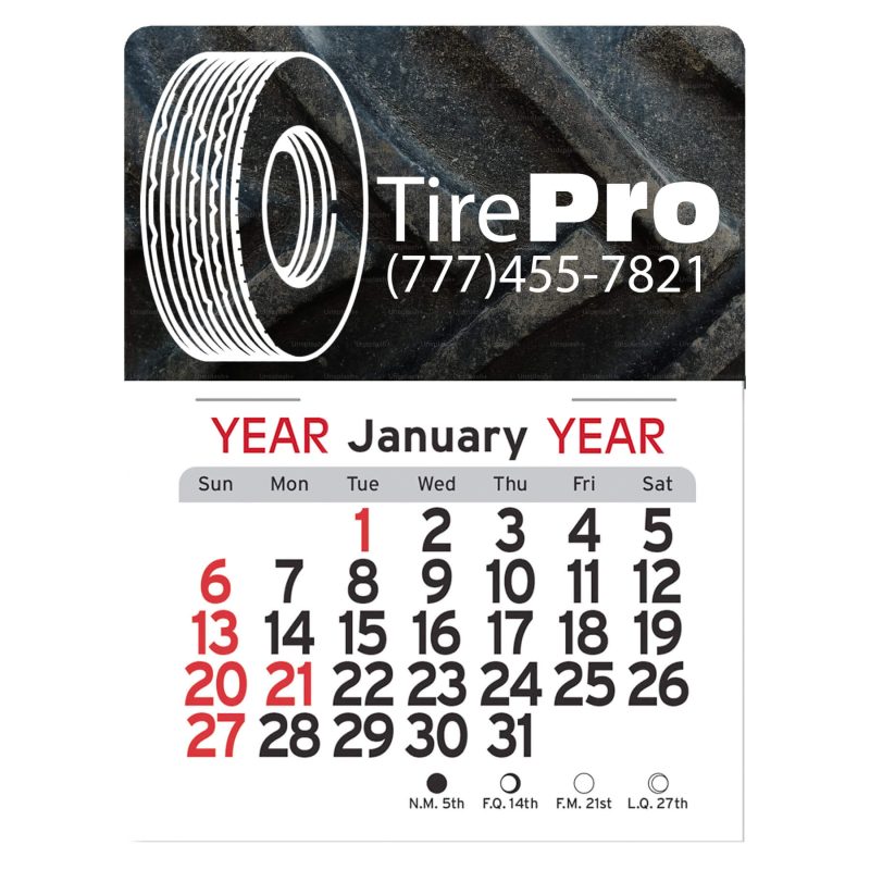Custom Adhesive Peel-N-Stick® Calendar - Tire