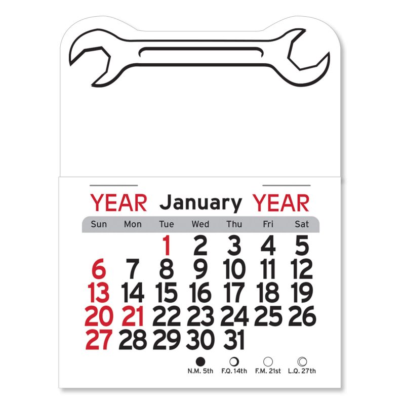 Custom Adhesive Peel-N-Stick® Calendar - Wrench - 1