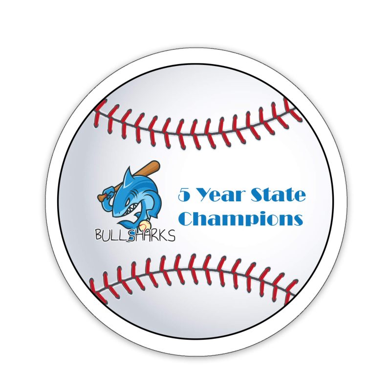 Custom Baseball Shaped NoteKeeper™ Magnet 20 Mil