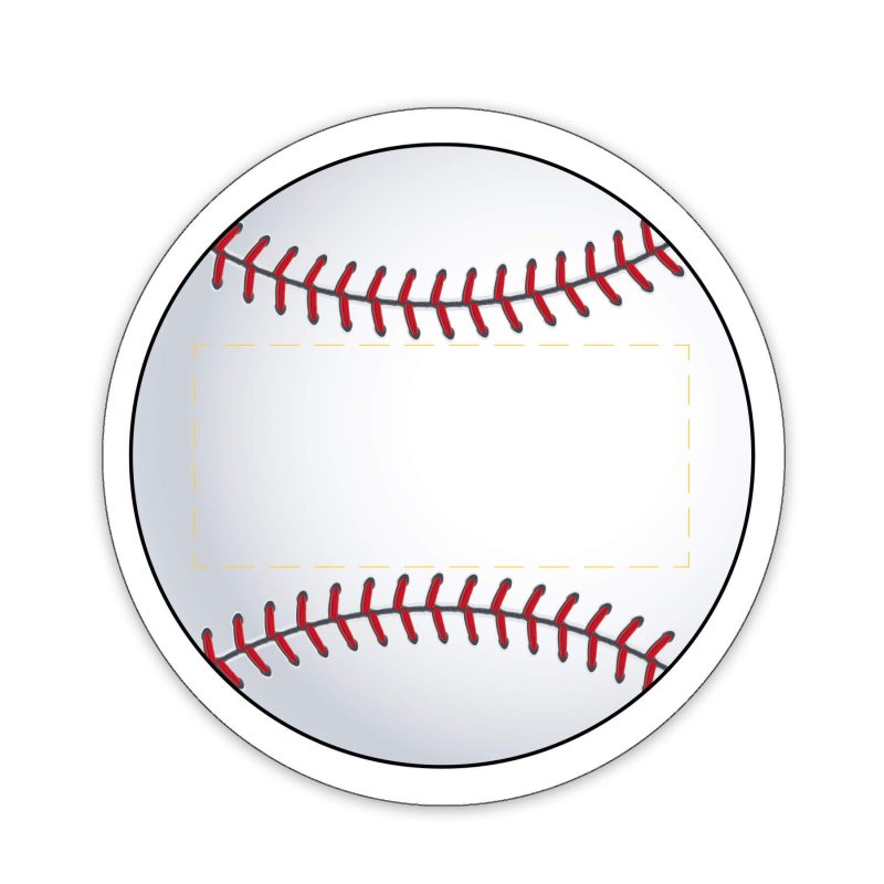 Custom Baseball Shaped NoteKeeper™ Magnet 35 Mil - 3