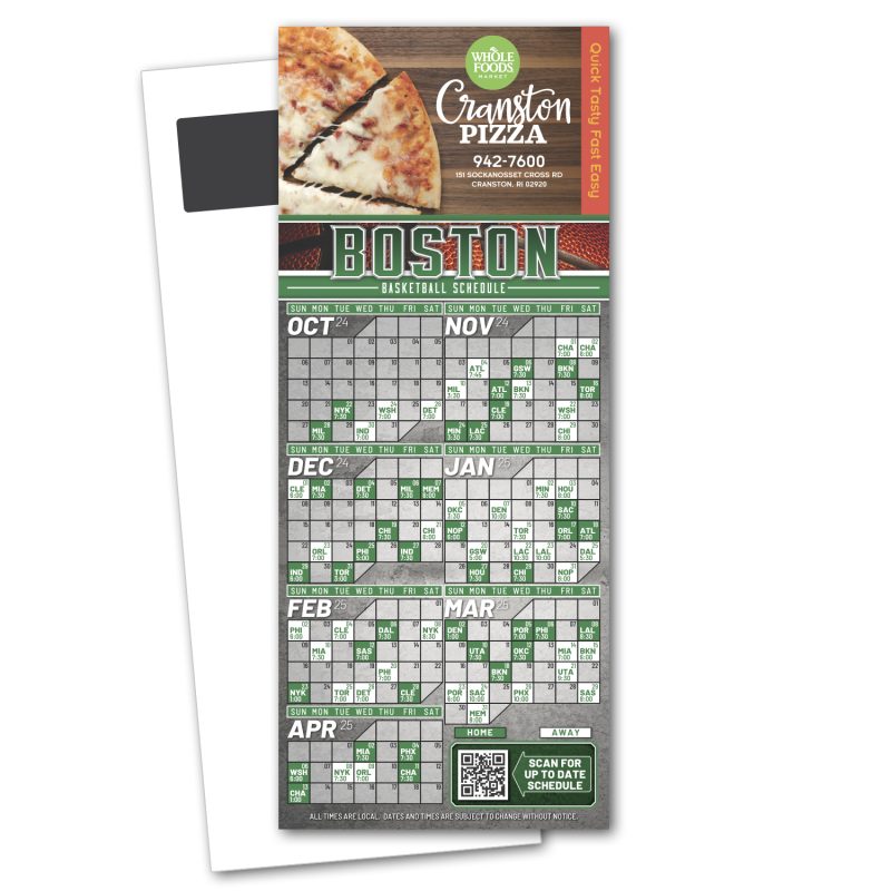 Custom Basketball Schedule Magnetic Stick Up Card