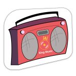 Custom Boombox Shaped NoteKeeper™ Magnet 20 Mil