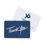 Custom Deep Blue Thank You Greeting Card - White - 1