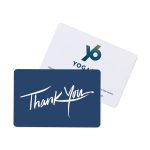 Custom Deep Blue Thank You Greeting Card - White