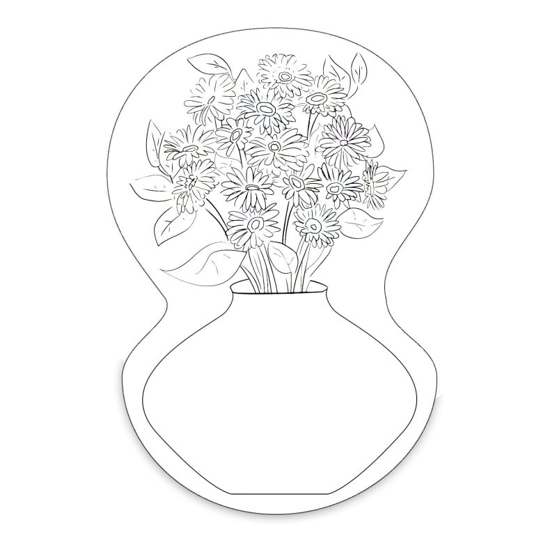 Custom Flowers with Vase Shaped NoteKeeper™ Magnet 20 Mil - 2