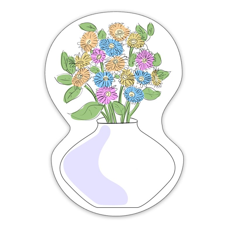 Custom Flowers with Vase Shaped NoteKeeper™ Magnet 20 Mil - 3