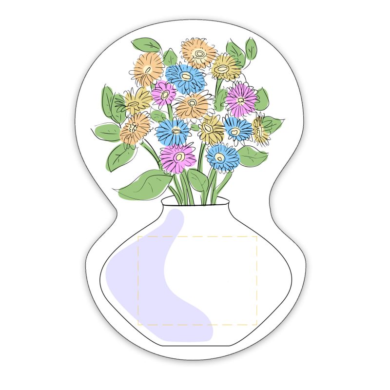 Custom Flowers with Vase Shaped NoteKeeper™ Magnet 20 Mil - 4