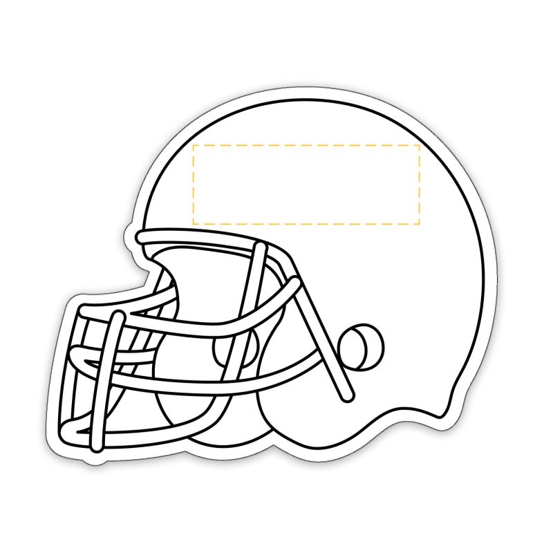 Custom Football Helmet Shaped NoteKeeper™ Magnet 20 Mil - 3