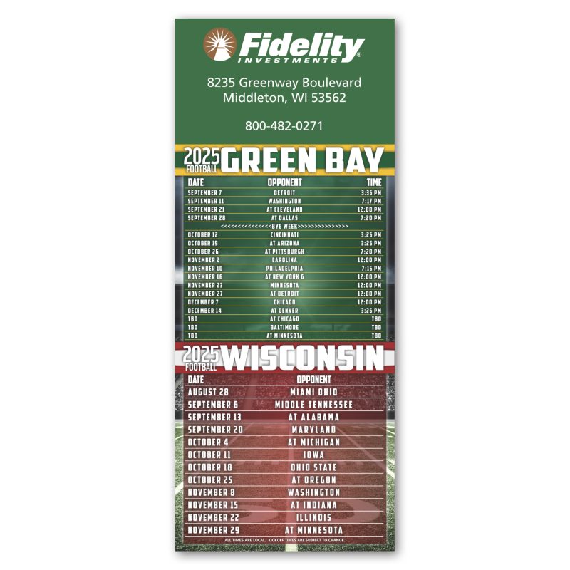 Custom Football Schedule Magnet - 5