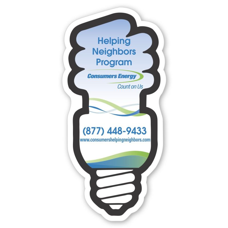 Custom Go Green Fluorescent Lightbulb Magnet