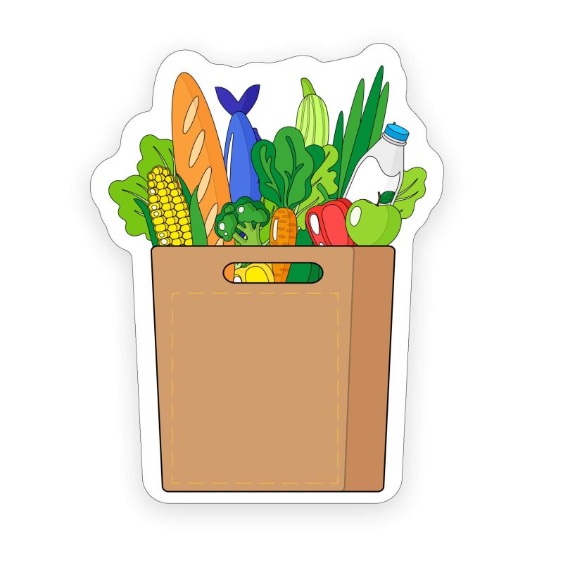 Custom Grocery Bag Shaped NoteKeeper™ Magnet 35 Mil - 3